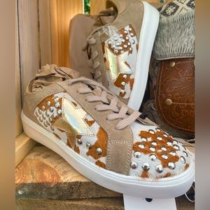 Myra Bag Cowhide Studded Sneakers NWT